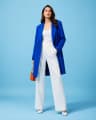 PrimeStyleAI fashion creator in cobalt tailoring